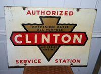 $OLD Clinton Service Double Sided Tin Sign