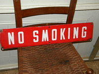 No Smoking Porcelain Sign $OLD