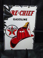 $OLD Original 8x12 PPP Fire Chief Pump Sign Porcelain