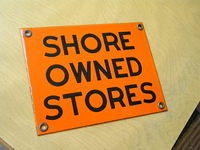 $OLD Shore Owned Stores Small Porcelain Door Push Sign