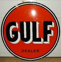 SOLD: Gulf Porcelain IR-55 Sign