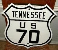 SOLD: Tennesse US 70 Porcelain Route Sign