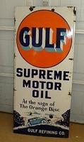 SOLD: Gulf Lighthouse Porcelain Sign