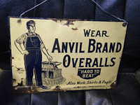 $OLD NC Anvil Brand OVeralls SST Sign