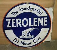 $OLD Standard Zerolen DSP Porcelain Flange Sign ORIGINAL