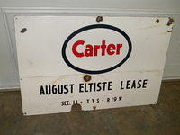 $OLD Carter Esso Oil Field Lease Porcelain Sign