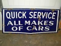 $OLD Quick Service All Makes of Cars DSP Mopar Dodge Plymouth Porcelain Sign