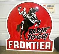 $OLD Frontier 6 FT DSP Porcelain Sign