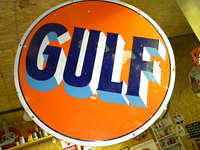 $OLD Gulf 42 Inch DSP Gasoline Sign