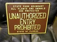 $OLD NOS Florida State Park Sign