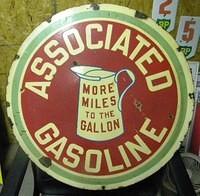 $OLD Associated Gasoline DSP Sign Porcelain