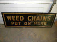 $OLD Early Weed Chains Tin Sign w/ Wood Frame