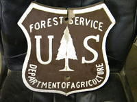 $OLD US Forest Service Wooden Sign Shield