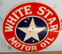 $OLD White Star Porcelain Sign DSP