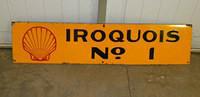 $OLD Iroquois Shell no ! Field Lease Porcelain Sign