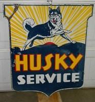 $OLD Husky DS Porcelain Shield Sign - Original