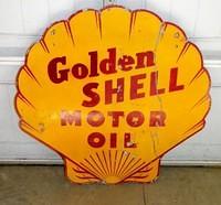 $OLD Golden Shell Motor Oil DSP 36 Inch Sign