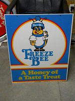 $OLD Freeze Bee DBL Sided Tin Sign w/ graphics