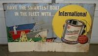 $OLD Interlux Marine Paints SST Tin Sign w/ Great Graphics