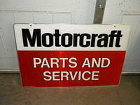 $OLD Motorcraft Ford DBL Sided Tin Sign