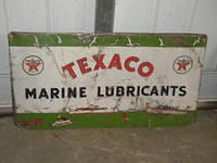 $OLD Texaco Marine Lubricants Tin Rack Sign