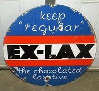 $OLD Ex Lax 20 Inch Porcelain Sign