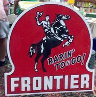 $OLD Frontier 48 Inch Double Sided Porcelain Keyhole Sign