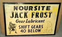 $OLD Noursite w/ Jack Frost DBL Sided tin Sign