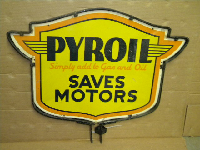 Photo :: $OLD Pyroil DST Motor Oils Sign w/ Frame