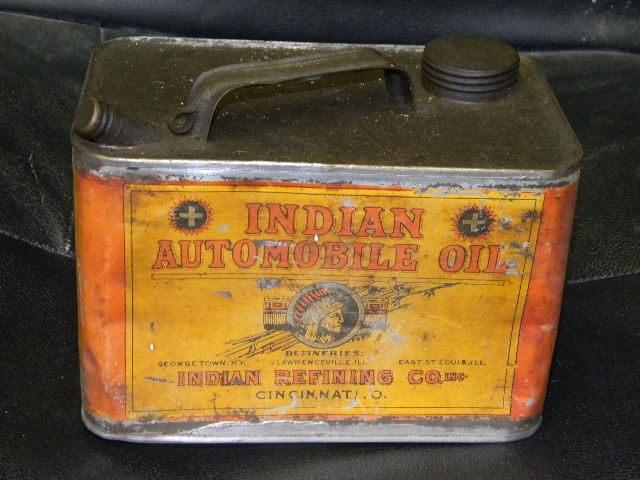 Photo :: $OLD Indian Automobile Oil 1 Gallon Early Motor Oil Can